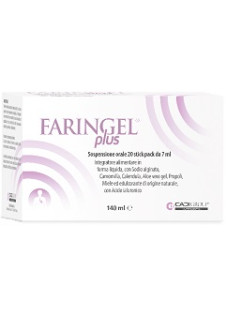 Faringel Plus Integratore Alimentare, 20 Stick Pack Da 7ml