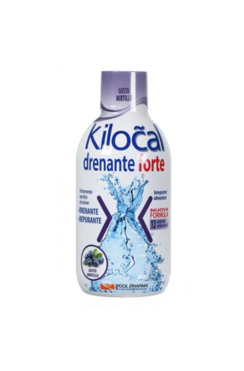 Kilocal Drenante Forte Integratore Alimentare Depurante Gusto Mirtillo, 500ml
