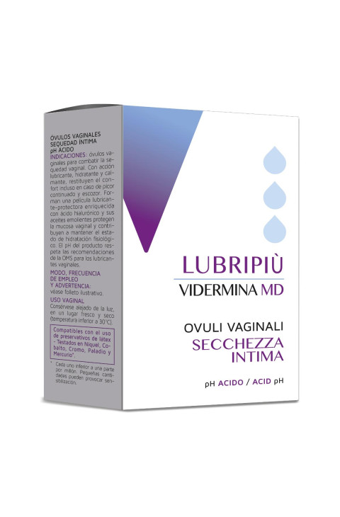 Vidermina MD - Lubripiù Ovuli Vaginali Secchezza Intima, 10 ovuli