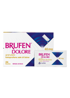 Brufen Dolore 40mg Ketoprofene Sale di Lisina Granulato Senza Acqua Dolore da Lieve a Moderato, 24 Bustine