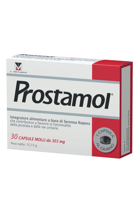Prostamol Integratore Alimentare con Serenoa repens per la Funzionalità della Prostata e delle Vie Urinarie, 30 Capsule