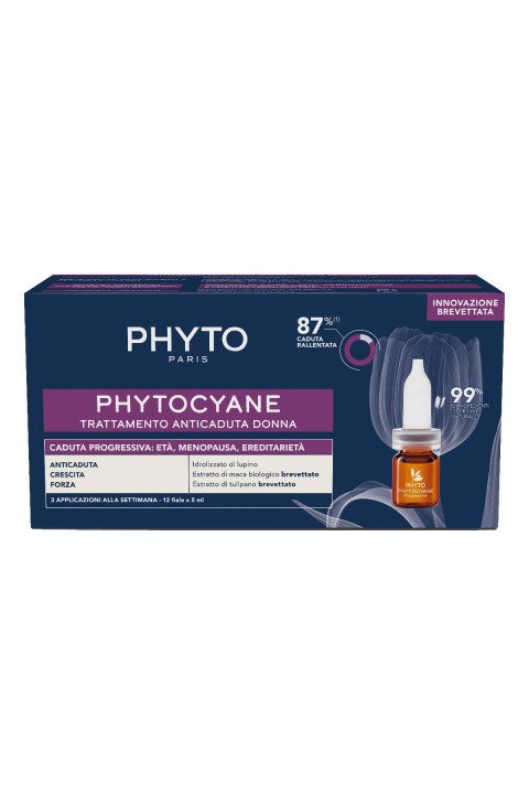 Phyto Phytocyane - Trattamento Anti-Caduta Progressiva Donna, 12 Fiale