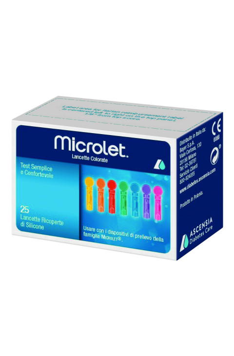 Microlet Lancette Colorate Pungidito Per Dispositivo Microlet 25 Pezzi