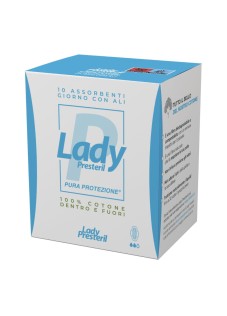 Lady Presteril Assorbenti Esterni Giorno con Ali in Puro Cotone, 10 Pezzi
