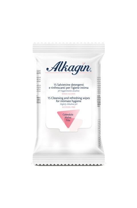 Alkagin Salviette Detergenti e Rinfrescanti Igiene Intima, 15 Salviettine
