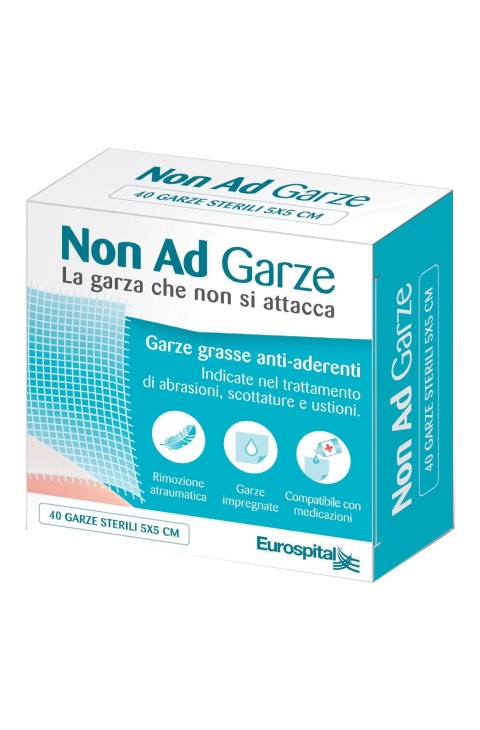 Eurospital Non Ad Garze Grasse Anti-Aderenti 5 x 5 cm 40 Pezzi Eurospital Non Ad Garze Grasse Anti-Aderenti 5 x 5 cm 40 Pezzi