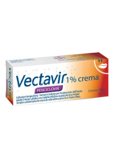 Vectavir 1% Crema Penciclovir Trattamento Herpes Labiale, 2g