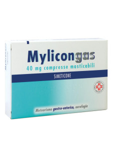 Mylicongas 40mg Simeticone Meteorismo Gastro-Enterico Aerofagia, 50 Compresse Masticabili