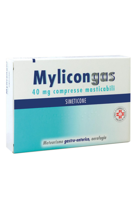 Mylicongas 40mg Simeticone Meteorismo Gastro-Enterico Aerofagia, 50 Compresse Masticabili