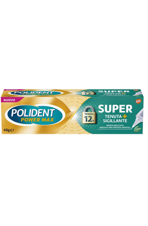 Polident Super Tenuta+Sigillante Sigillante per Protesi Dentale Gusto Menta, 40g Polident Super Tenuta+Sigillante Sigillante per Protesi Dentale Gusto Menta, 40g
