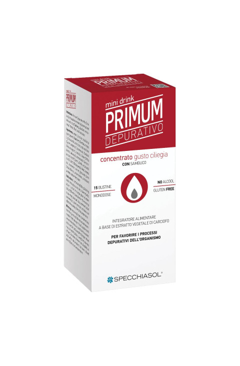 Primum - Drenante Integratore Minidrink gusto Ciliegia, 15 stick