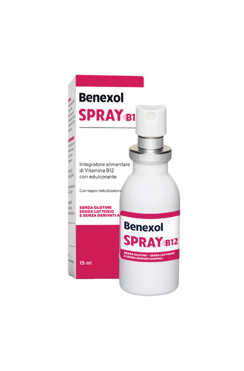 Benexol Spray Integratore di Vitamina B12 ad Alto Dosaggio con Edulcorante, 15ml