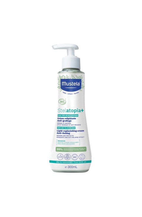 Mustela Stelatopia+ - Crema Relipidante e Anti-Prurito BIO Pelle Atopica, 300ml