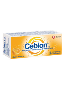 Dompé Cebion - Integratore Vitamina C Gusto Arancia, 10 compresse effervescenti