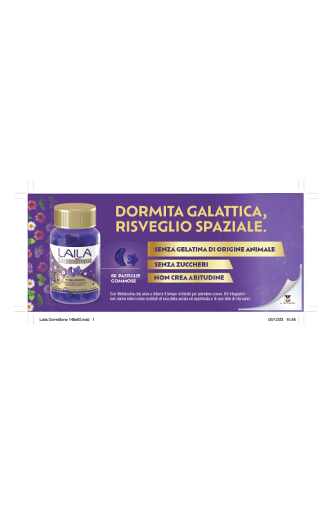 Laila Dormibene Integratore Naturale Ansia e Insonnia 60 Caramelle Gommose