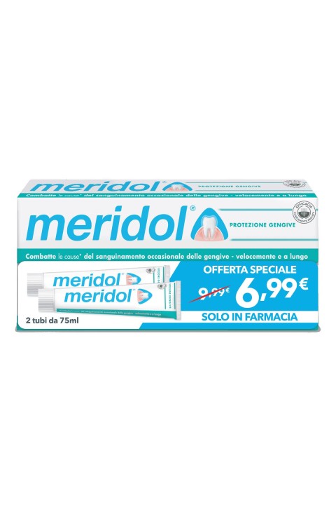 Meridol Dentifricio Protezione Gengive Combatte Batteri e Irritazione, 2 x 75ml