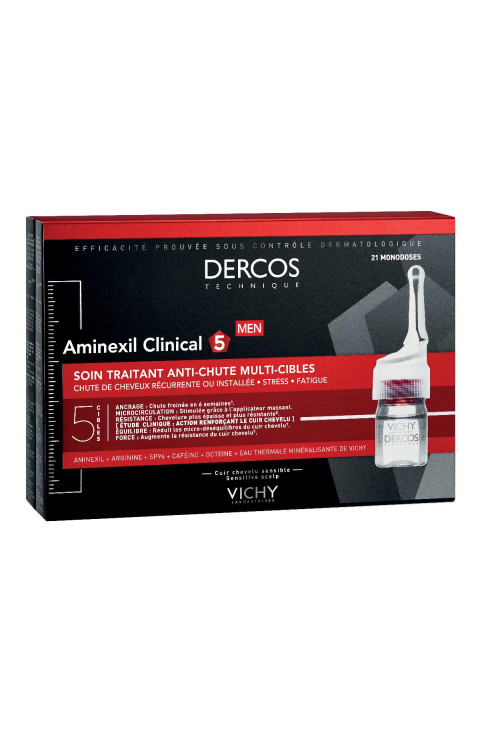 Vichy Dercos - Aminexil Trattamento Anticaduta Uomo, 21 Fiale x 6ml
