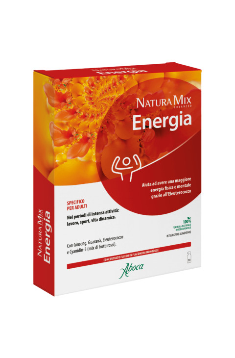 Aboca Natura Mix Advanced Energia - Concentrato Fluido, 10 Flaconcini