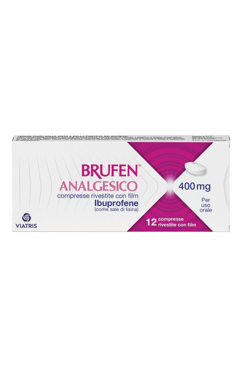 Brufen Analgesico 400mg Ibuprofene Trattamento del Dolore da Lieve a Moderato, 12 Compresse