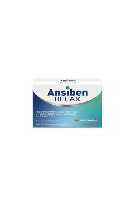 Pool Pharma Ansiben Relax Integratore contro Ansia e Stress, 15 Compresse