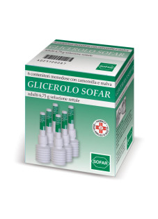 Glicerolo Adulti 6,75g Soluzione Rettale con Camomilla e Malva Trattamento Stitichezza Occasionale, 6 Contenitori Monodose