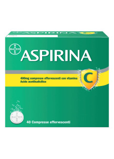 Aspirina C Antinfiammatorio Antidolorifico per Influenza Raffreddore e febbre con Vitamina C, 40 Compresse