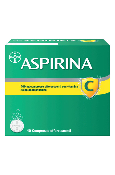 Aspirina C Antinfiammatorio Antidolorifico per Influenza Raffreddore e febbre con Vitamina C, 40 Compresse