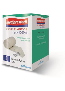 Medipresteril Benda Elastica Ideal Compressione Moderata, 7cm x 4,5m