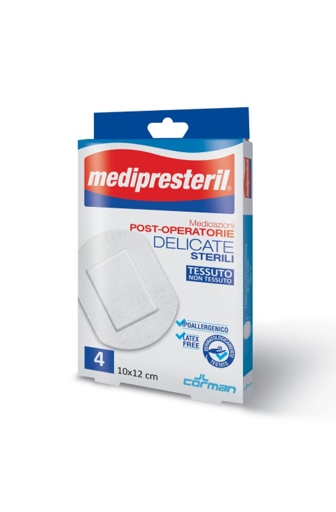Medipresteril Medicazioni Post Operatorie Delicate Sterili 10x12cm 4Pezzi Medipresteril Medicazioni Post Operatorie Delicate Sterili 10x12cm 4Pezzi