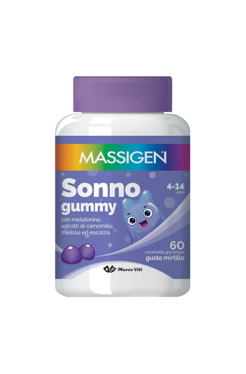 Massigen Sonno Gummy Integratore per Bambini gusto Mirtilli, 60 gommose
