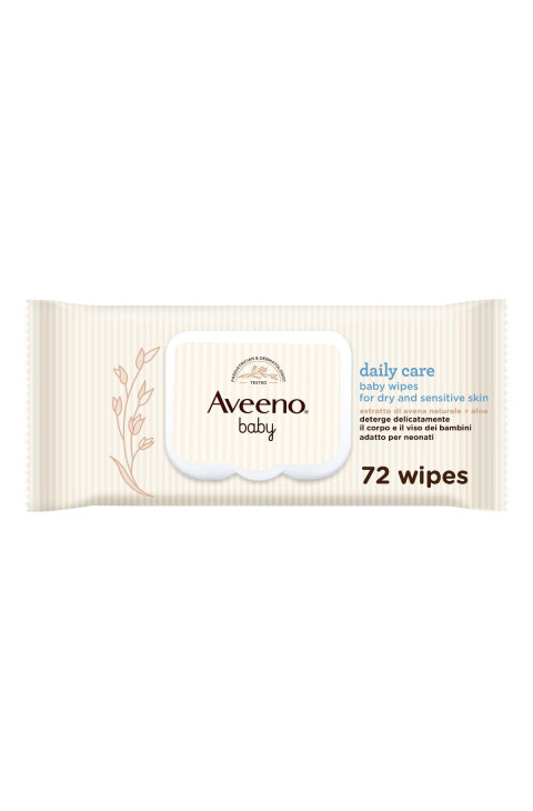 Aveeno Baby Daily Care - Salviettine per Neonati e Bambini, 72 Salviette