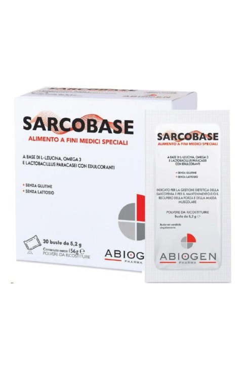 Sarcobase Alimento ai fini Medici Speciali Per Sarcopenia e Decadimento Muscolare 30 Bustine
