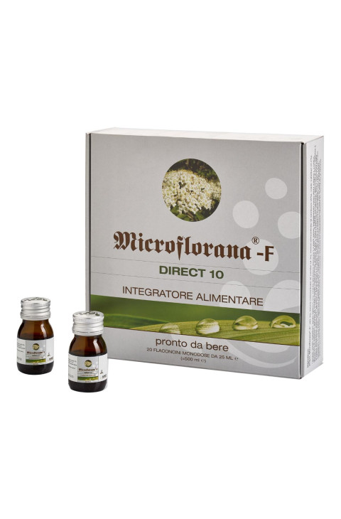 Microflorana-F Direct-10 Integratore Alimentare, 20 Flaconcini Microflorana-F Direct-10 Integratore Alimentare, 20 Flaconcini