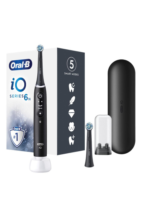 Oral-B iO - 6S Spazzolino Elettrico Ricaricabile Nero con Custodia da Viaggio