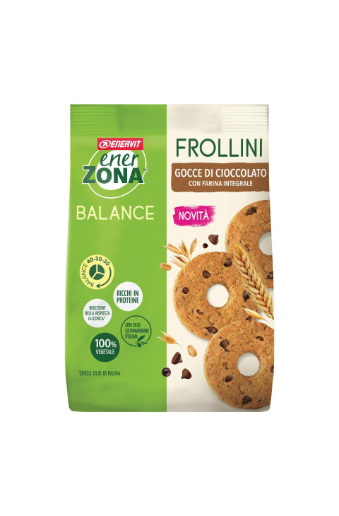 Enerzona Balance - Frollini con Gocce di Cioccolato e Farina Integrale, 250g
