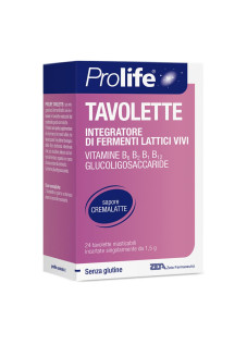 Prolife Tavolette Integratore di Fermenti Lattici dai 2 Anni, 24 Tavolette