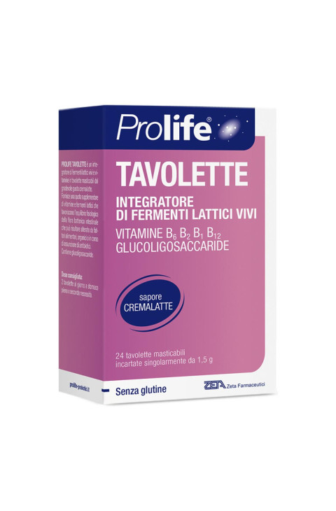 Prolife Tavolette Integratore di Fermenti Lattici dai 2 Anni, 24 Tavolette