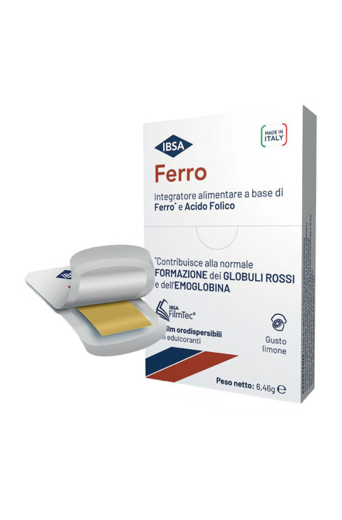 IBSA Ferro Integratore Alimentare Ferro e Acido Folico, 20 Film Orodispersibili IBSA Ferro Integratore Alimentare Ferro e Acido Folico, 20 Film Orodispersibili
