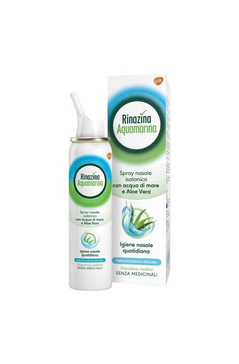 Rinazina Aquamarina Spray Nasale Isotonico Intenso Lavaggio Nasale, 100ml