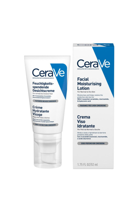 CeraVe Crema Viso Idratante con Acido Ialuronico, 50ml