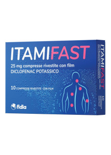 Itamifast 25 mg Diclofenac Potassico Antidolorifico, 10 Compresse