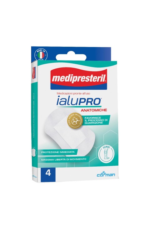 Medipresteril Ialupro - Medicazioni Anatomiche per Gambe 10x15cm, 4medicazioni Medipresteril Ialupro - Medicazioni Anatomiche per Gambe 10x15cm, 4medicazioni