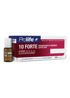 Prolife 10 Forte Integratore di Fermenti Lattici e Vitamine, 12 Flaconcini x 8ml