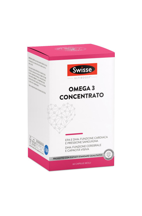 Swisse Cuore e Colesterolo - Omega 3 Concentrato Integratore, 60 Capsule