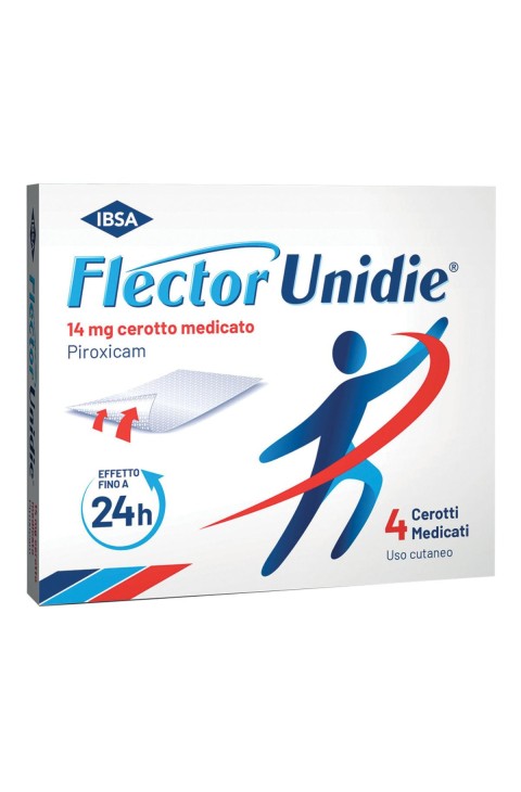 IBSA Flector Unidie Cerotto Medicato 14mg Piroxicam Antidolorifico Locale, 4 Cerotti
