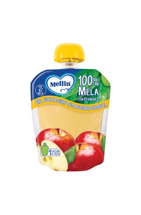 Mellin Merenda 100% Mela Con Vitamina C Dal 6 Mese 90 g Mellin Merenda 100% Mela Con Vitamina C Dal 6 Mese 90 g
