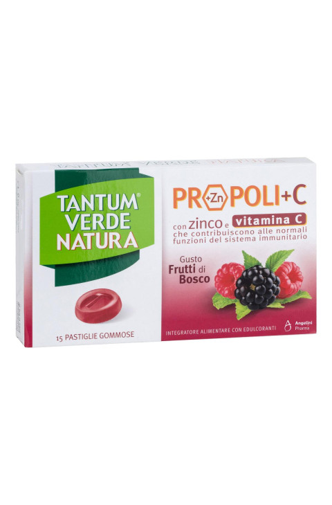 Tantum Verde Natura Propoli+C gusto Frutti Di Bosco 15 Pastiglie