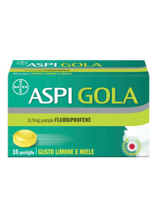 Aspi Gola Pastiglie per mucosa orale Gusto Limone Miele, 16 pastiglie Aspi Gola Caramelle Antinfiammatorio per Gola Infiammata