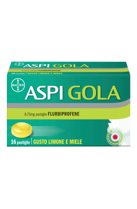 Aspi Gola Pastiglie per mucosa orale Gusto Limone Miele, 16 pastiglie Aspi Gola Caramelle Antinfiammatorio per Gola Infiammata