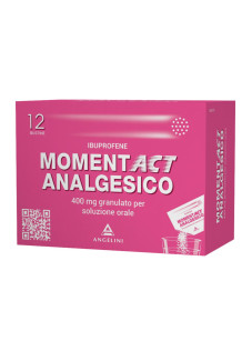 Momentact Analgesico 400mg Ibuprofene Granulato per Soluzione Orale, 12 Bustine